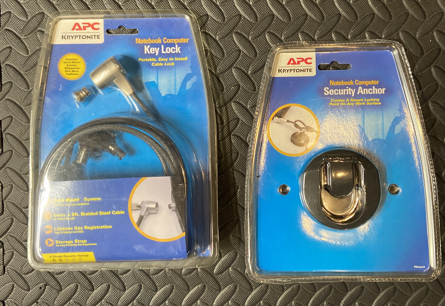 APC Kryptonite Notebook Computer Key lock & Security Anchor New