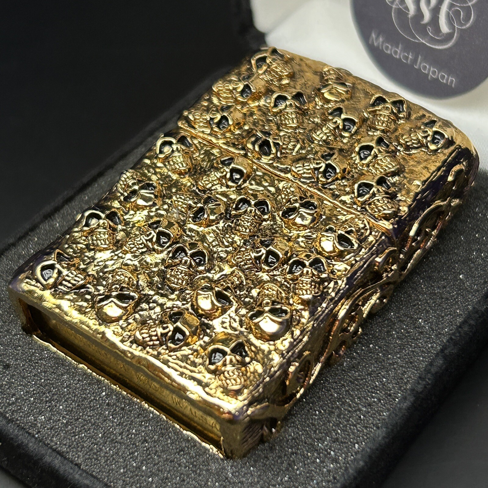 Zippo Skull Jacket  5 Sides Design Gold Ibushi Velor Case Oil Lighter Japan