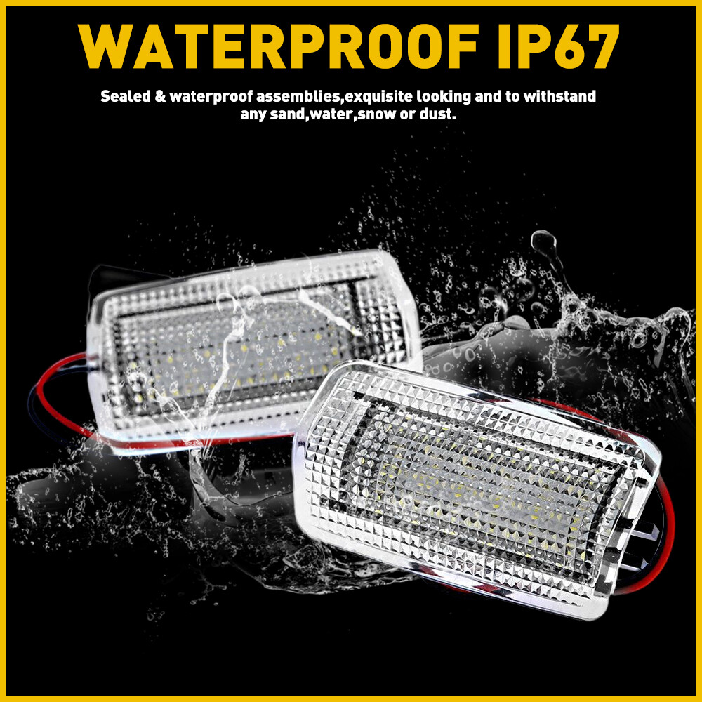 Pair Left White Right LED Door Side Courtesy Light for 2010-2022 Toyota 4Runner