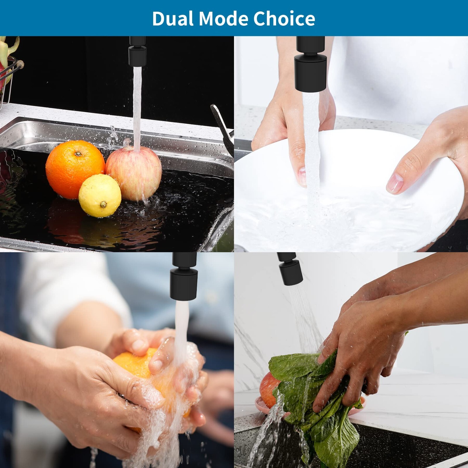 Faucet Aerator, 360° Swivel Kitchen Sink Aerator, Dual-function 2-Flow Sprayer