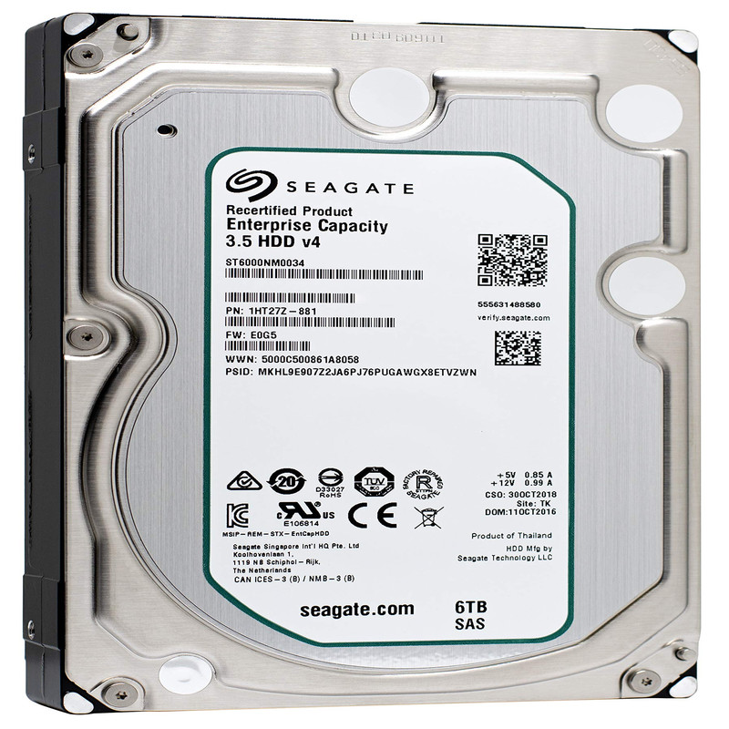 Seagate Enterprise Capacity 3.5 Hdd St6000Nm0034 6Tb 7.2K Rpm Sas 12Gb/S 128Mb