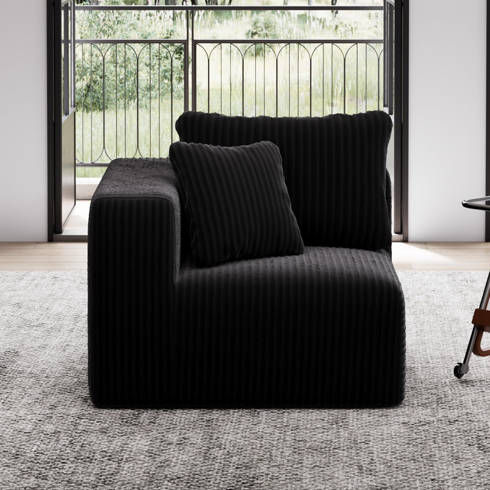 35.4” Left-Arm Facing Modular Sofa Seat, Individually Wrapped Coil Support & ...