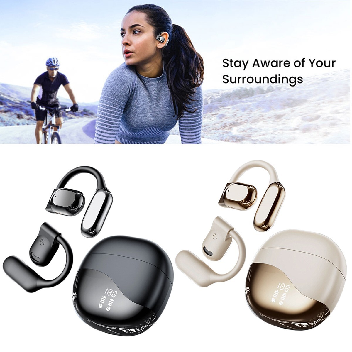Wireless Bluetooth Earbuds Open-Ear Headphones for Google Pixel 10 9 8 7 6 5 4a