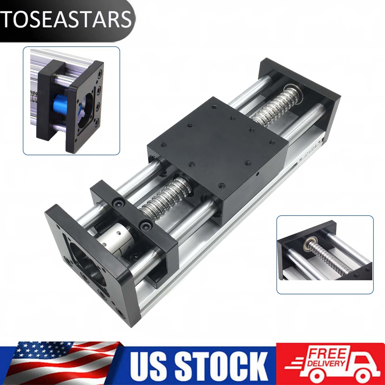 Linear Motion Stages Guideway Slide Table 1605 Ball Screws 100-300mm 40kg Load