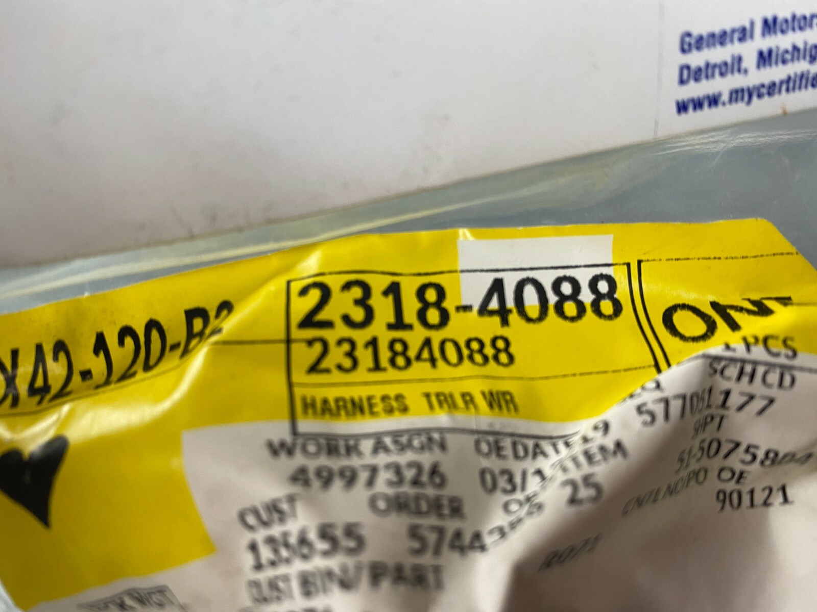 GM OEM NOS 23184088 Tow Harness Extension 2015-2020 Chevy Silverado GMC Sierra
