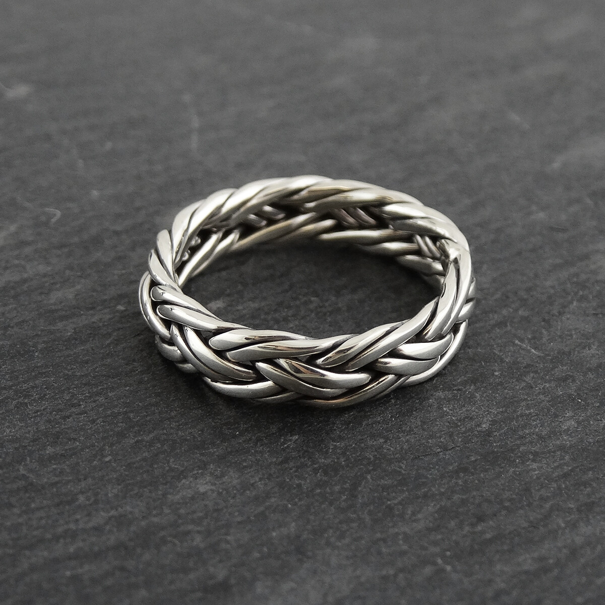 Braided Rope Ring Band - 925 Sterling Silver  Unisex Sizes 8-17 Gift Men 5mm