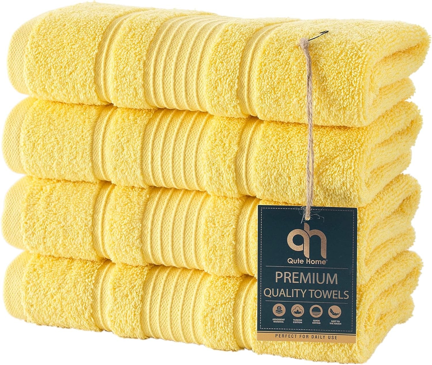 4-Piece Hand Towels Set, 100% Turkish Cotton Premium Quality Towels for