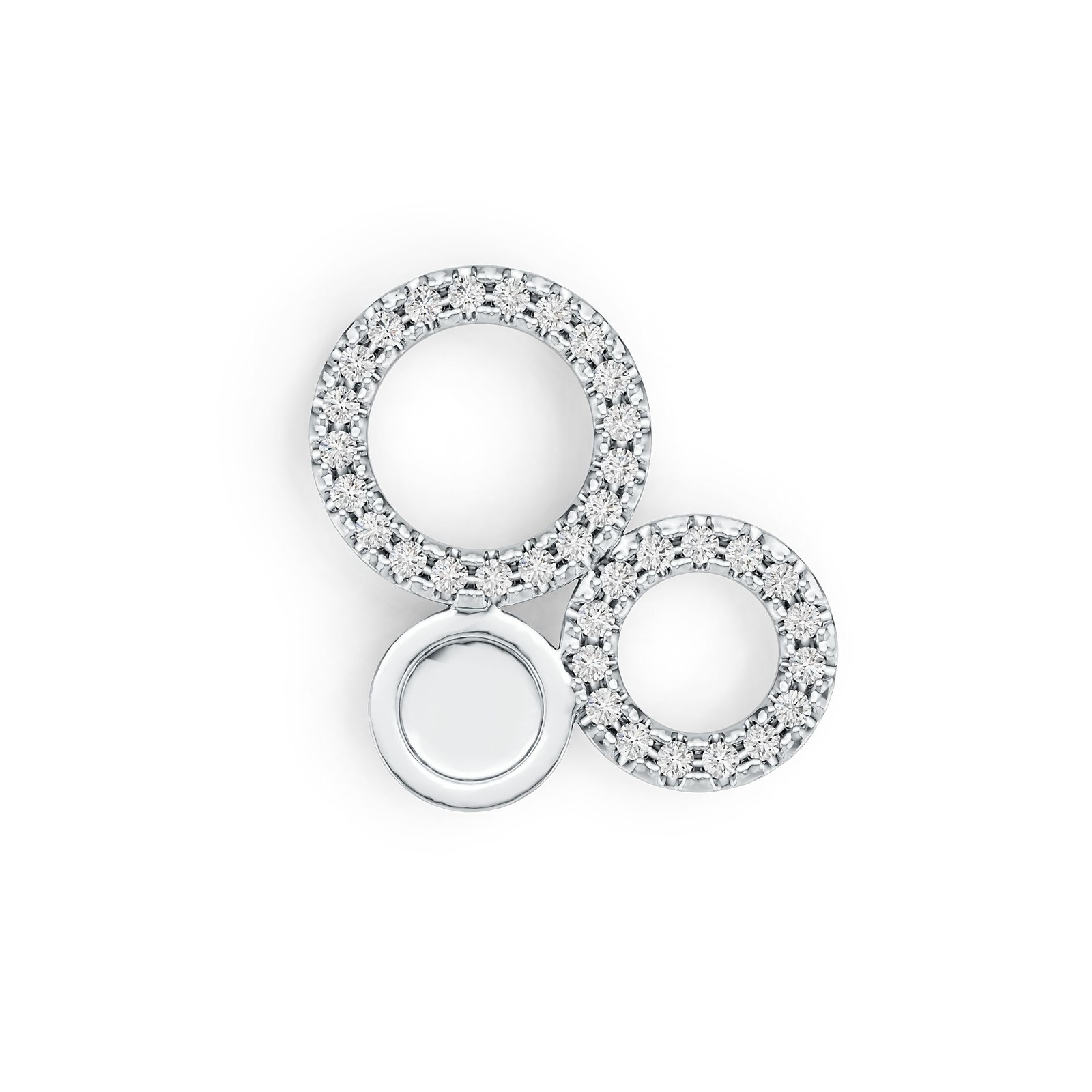 Sterling Silver Pendant Cluster Round-Shaped with White Topaz or Moissanite