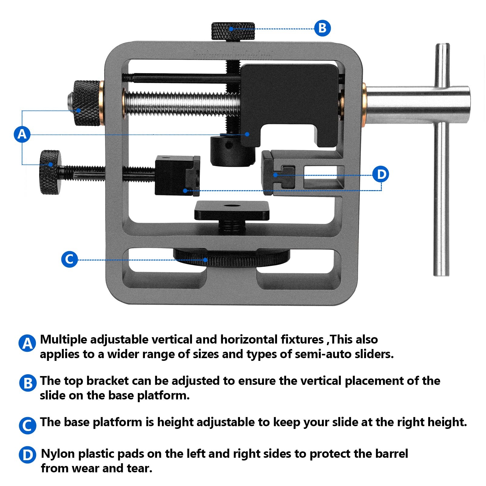 Pridefend Sight Pusher for Glock Square Slides,Sight Tool, Dark Grey