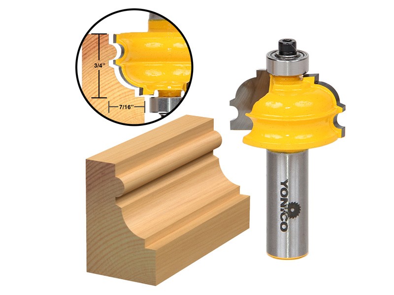 3/4" Architectural Molding Router Bit - 1/2" Shank - Yonico 16137