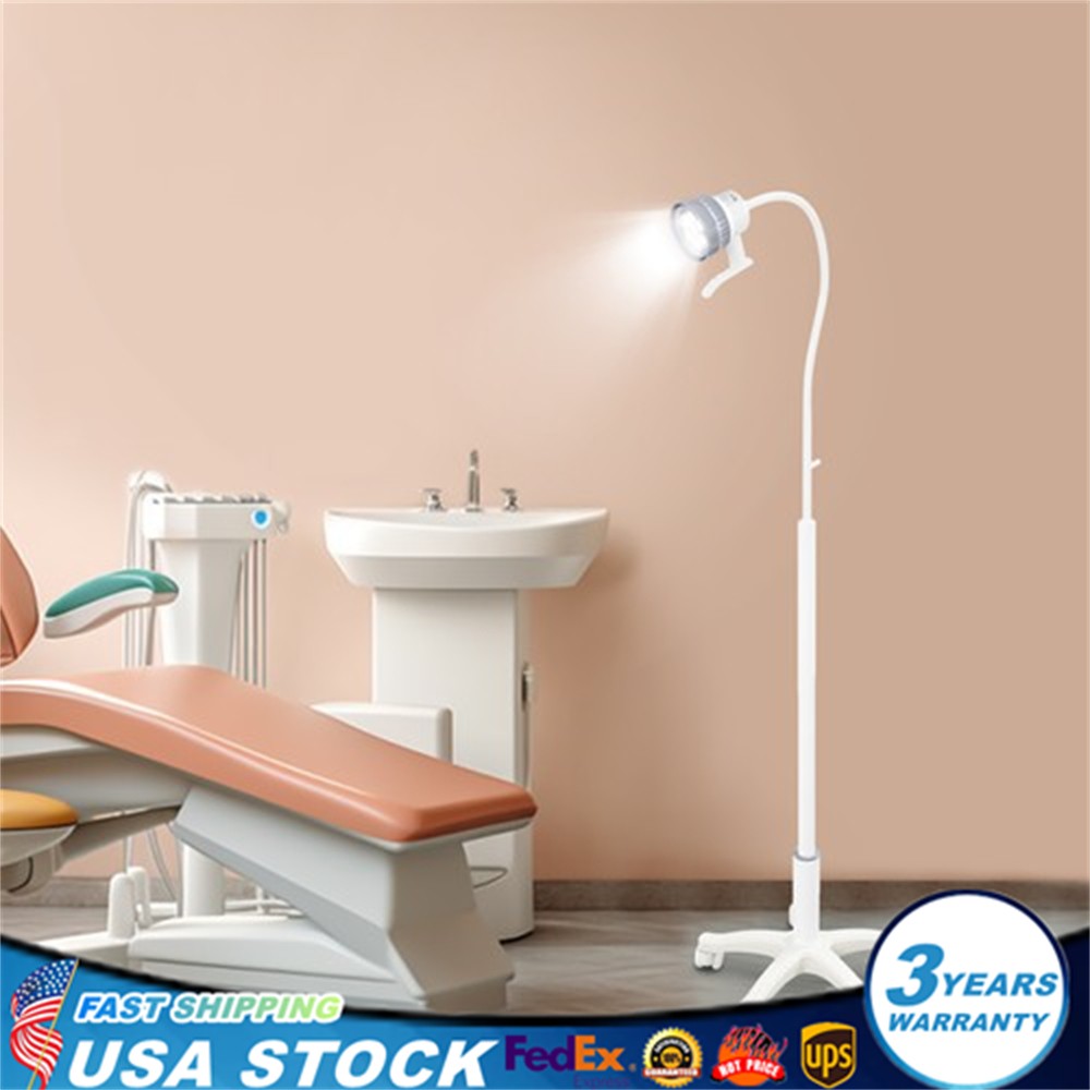 12W Mobile Dental Surgical Exam Lamp LED Examination Light W/ Wheels Floor Stand