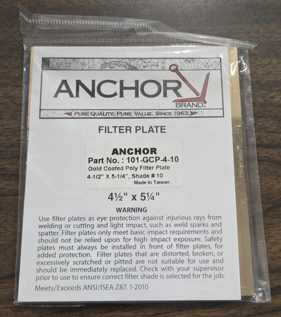 ANCHOR 101-GCP-4-10 GOLD COATED POLYCARBONATE FILTER PLATE 4.5 X 5.25 (1EACH)