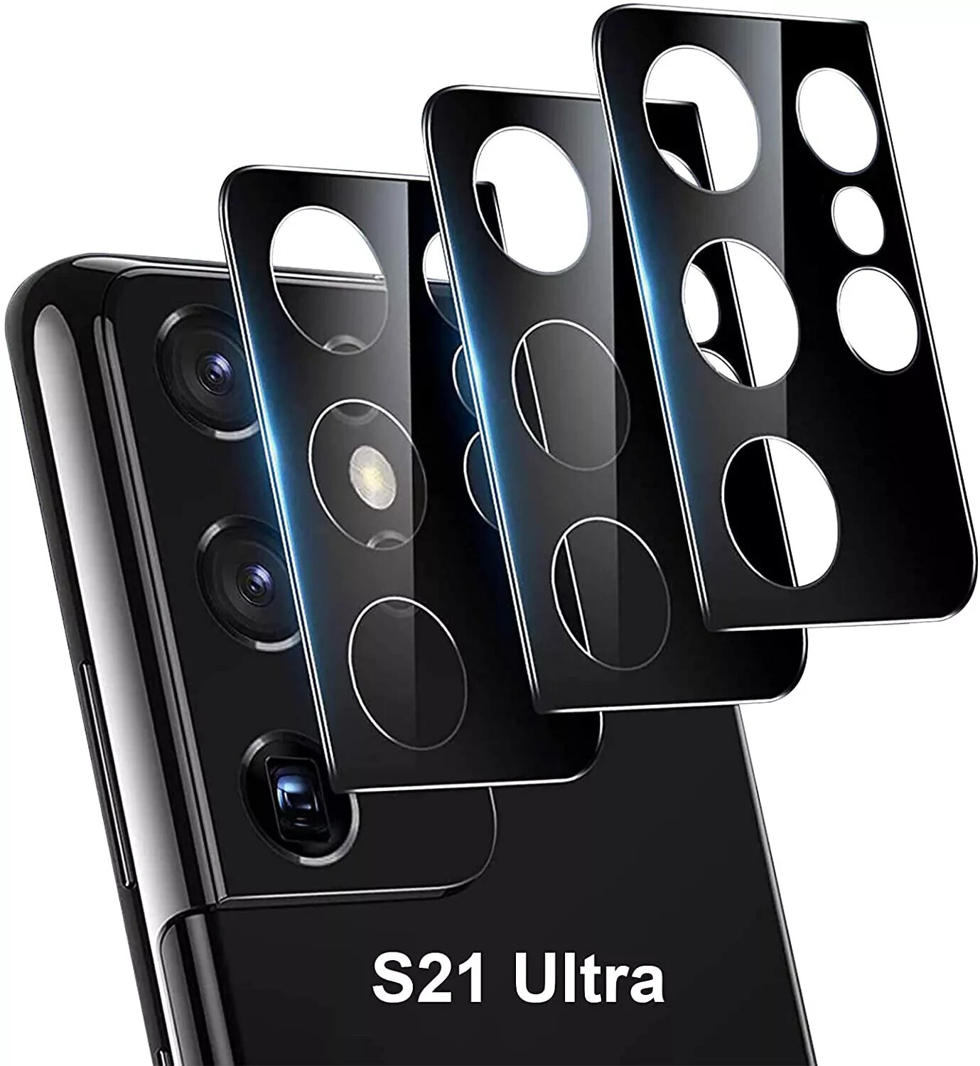 3pcs For Samsung Galaxy S21 Ultra HD Clear Tempered Glass Camera Lens Protector