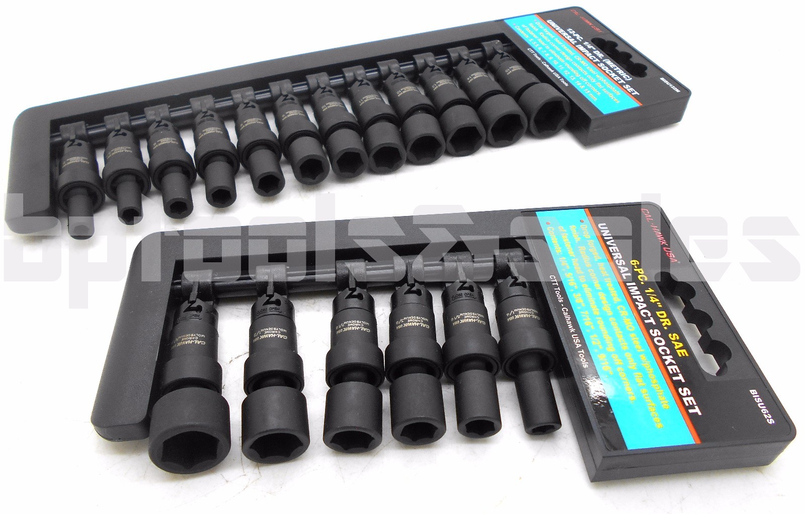 18pc 1/4" DRIVE UNIVERSAL BALL SWIVEL DEEP IMPACT SOCKET SET SAE & METRIC