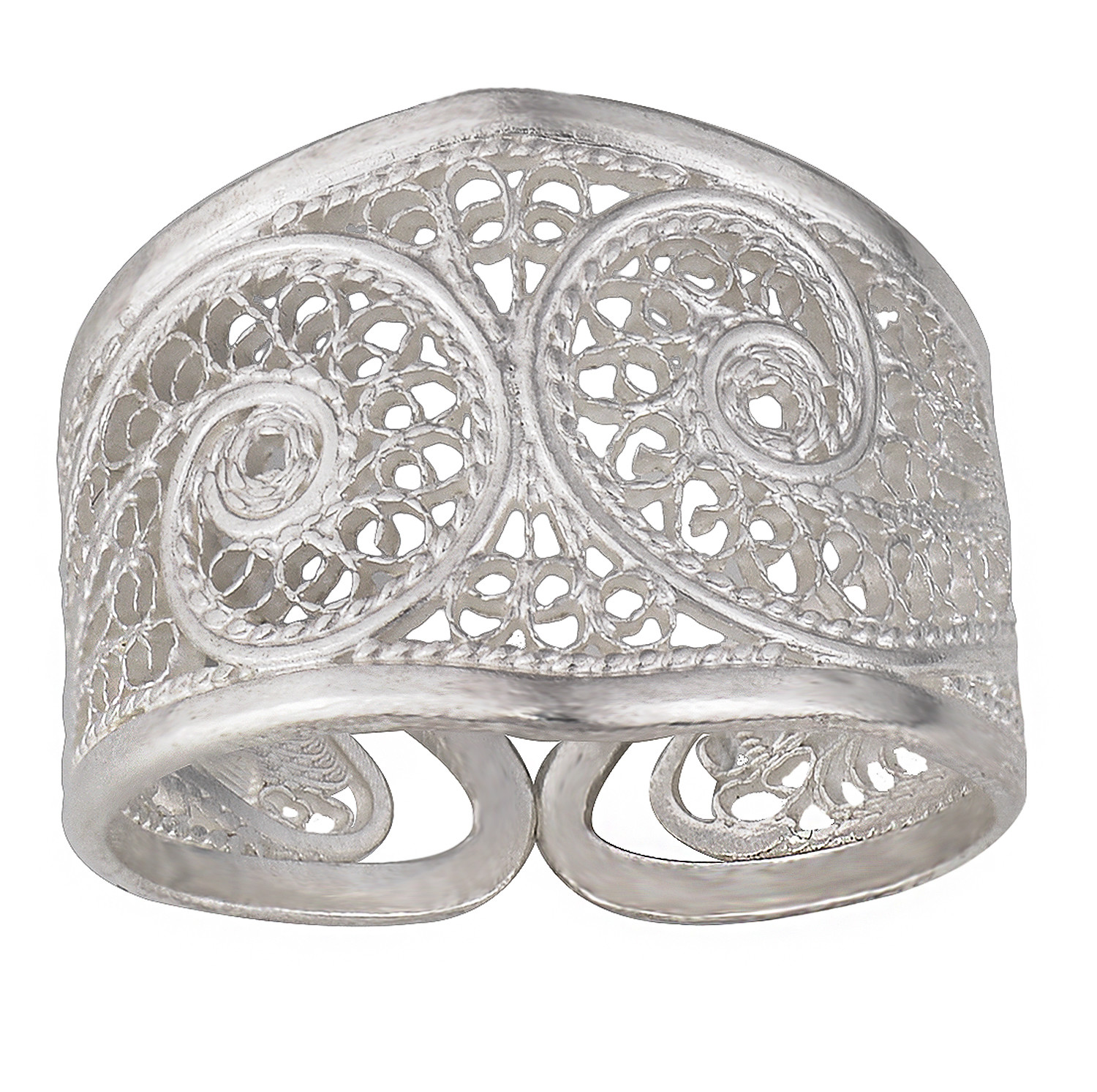 S.Michael Designs Artisan Crafted Silver Filigree Ring - SIZE 7