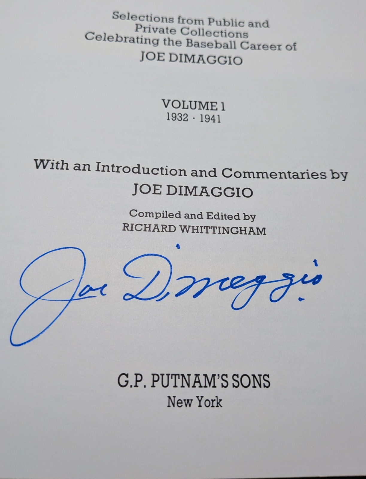 The Joe DiMaggio Albums Signed Numbered COA