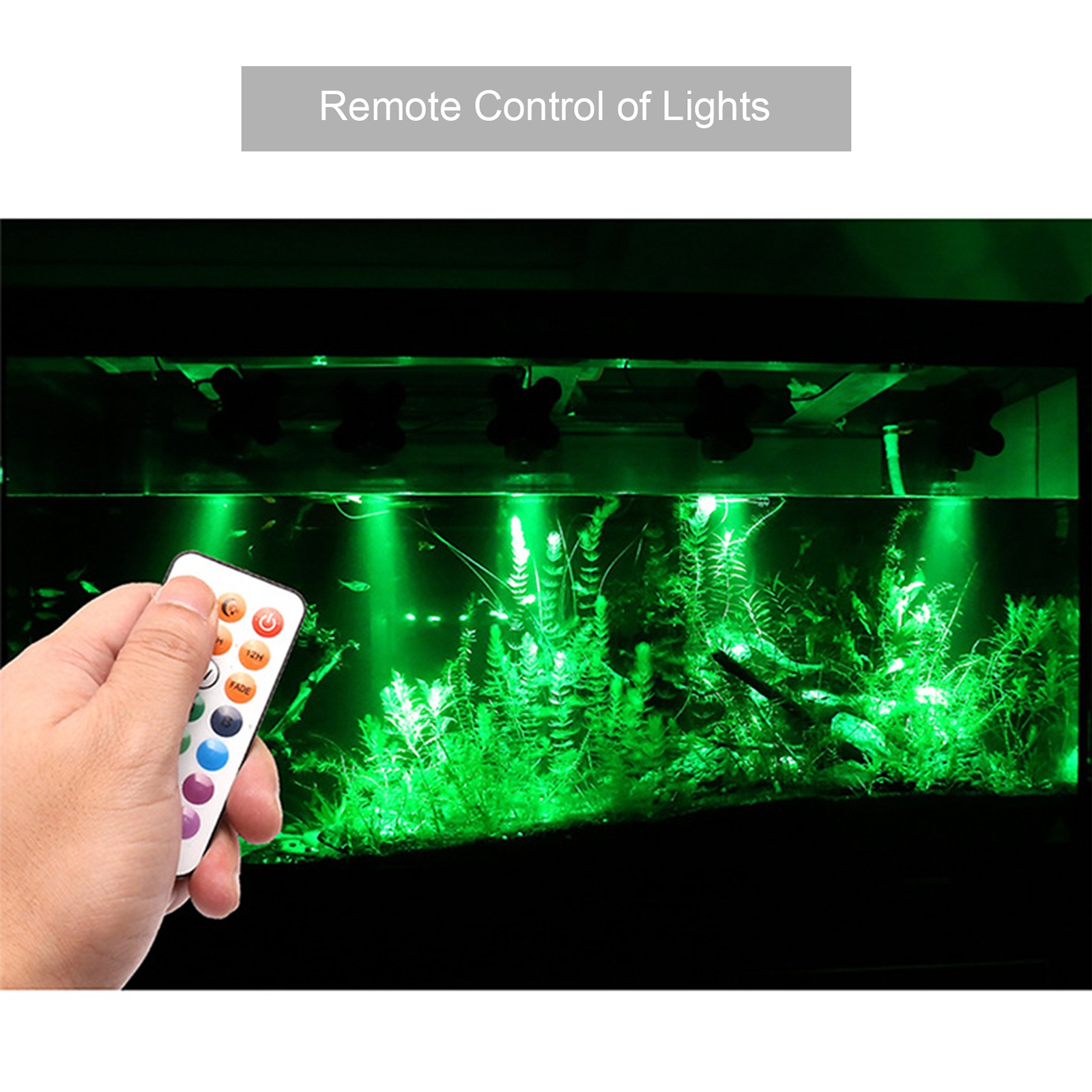 1-RGB Underwater Diving Lamp Light Kit Set With Remote Controller Line YTAD