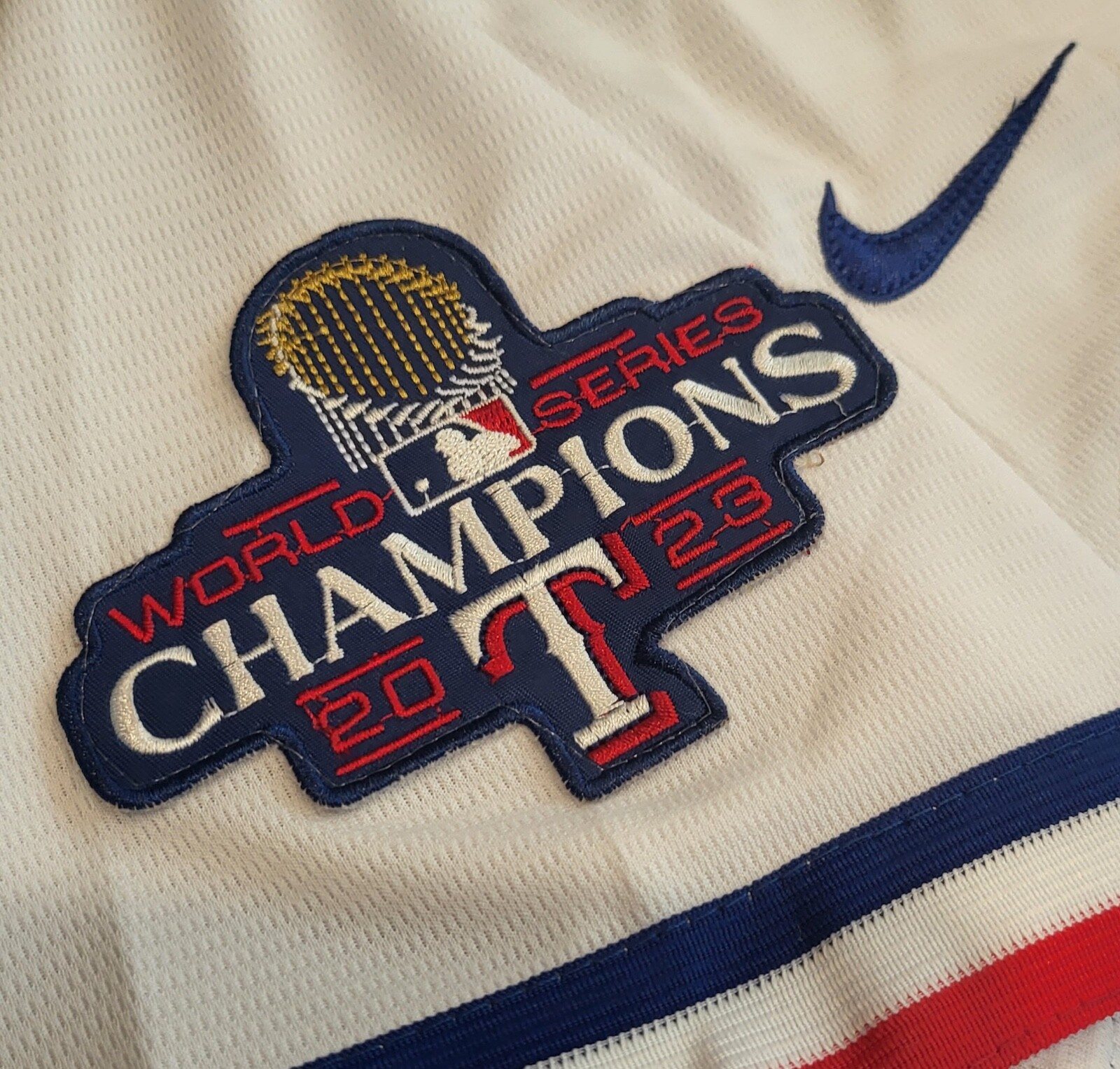 Adolis Garcia #53 Texas Rangers Stitched White 2023 WS Champions Patch Jersey