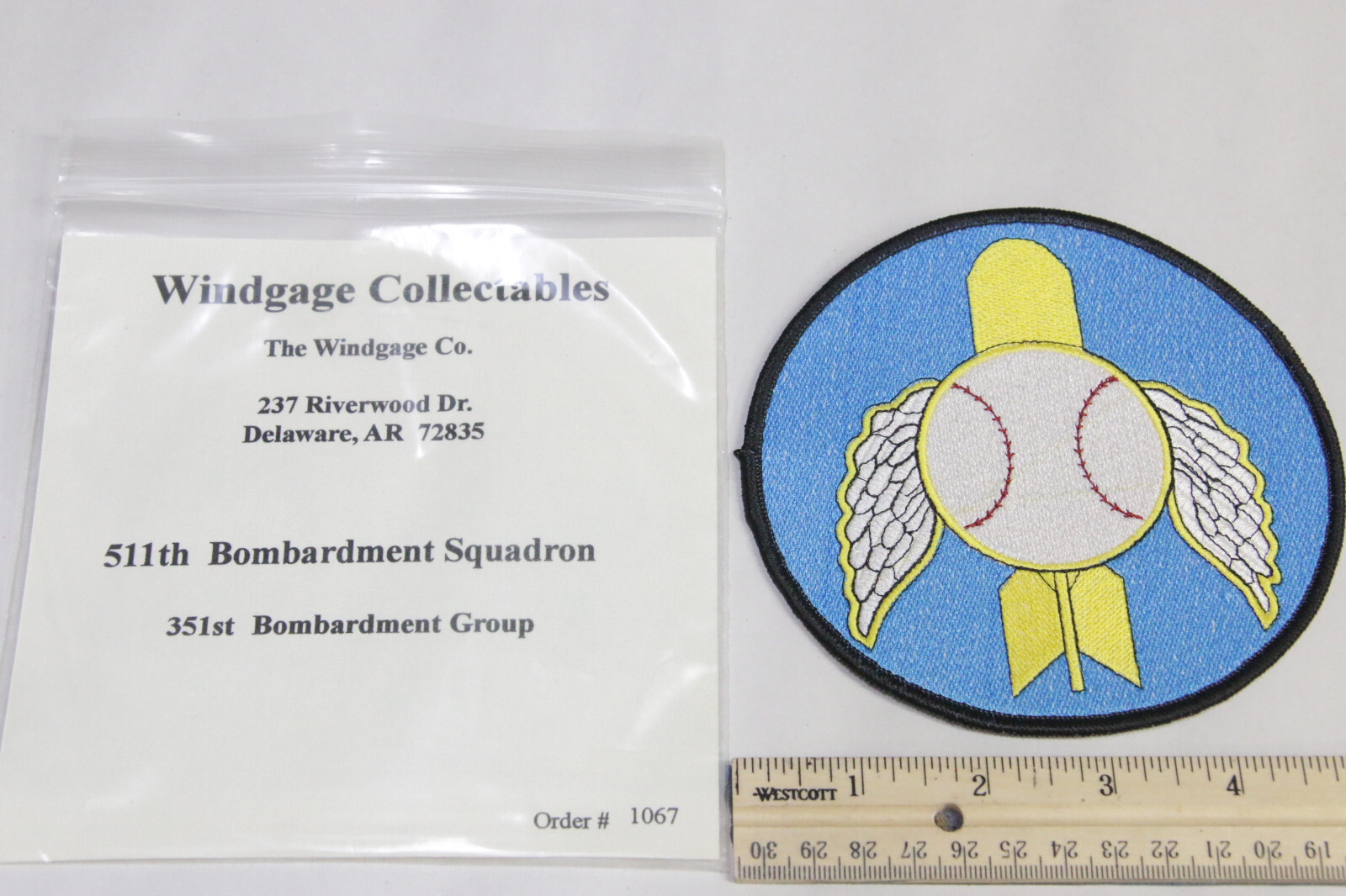 511th Bombardment Squadron 351st Group #1067 Windgage Collect Patch Costume NOS