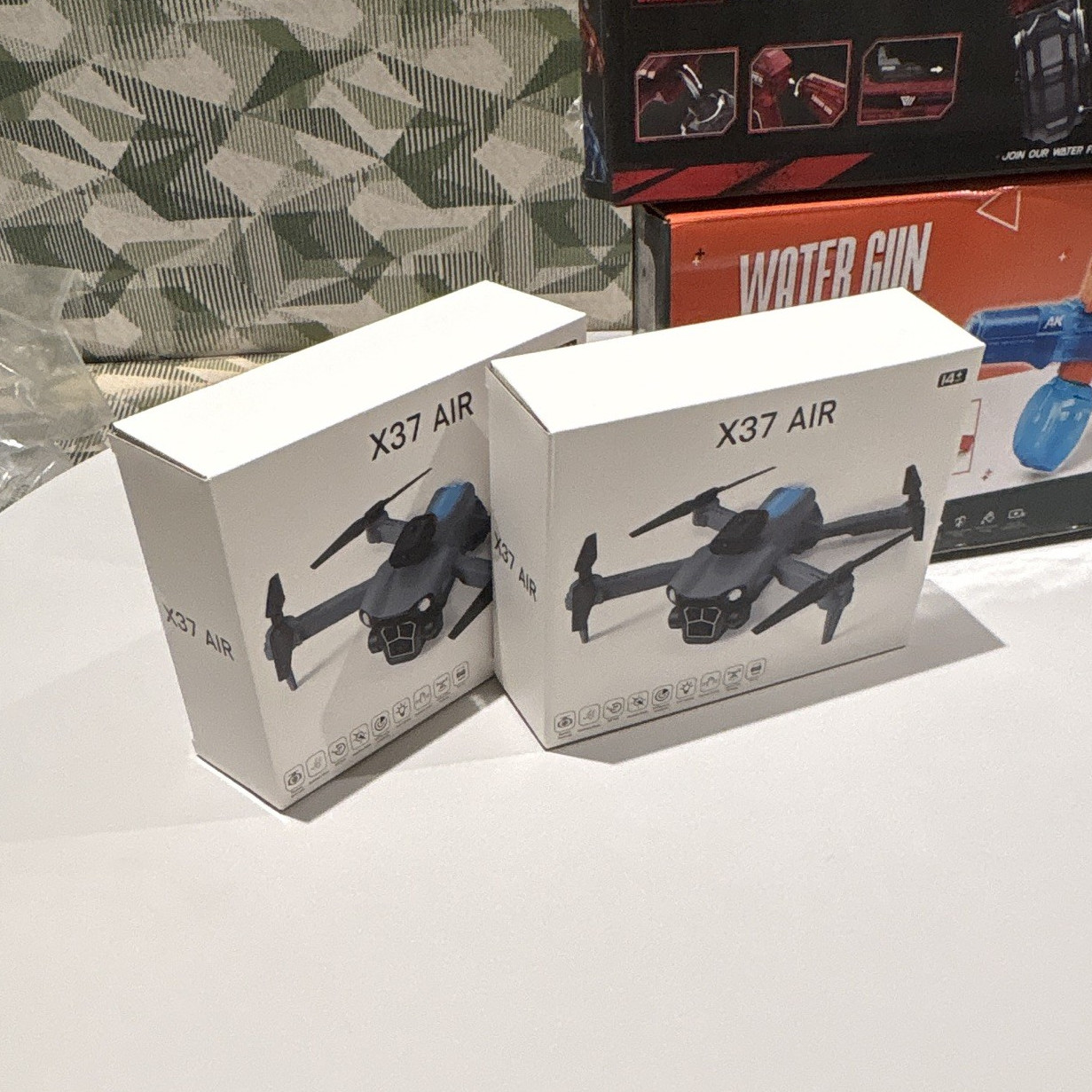 Lot of 2 X37 AIR Foldable RC Quadcopter Drones, Black, Electric,  200