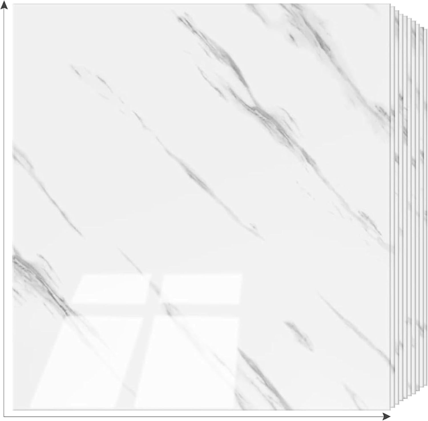 15pcs White PVC Stick-On Floor Tiles – Durable & Easy to Apply
