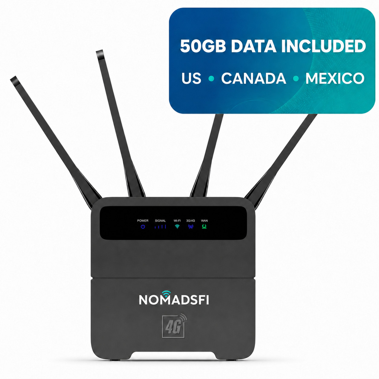 NomadsFi LTE 4G CPE WiFi Router, No SIM needed, eSIM Preload 50GB US/CA/MX data