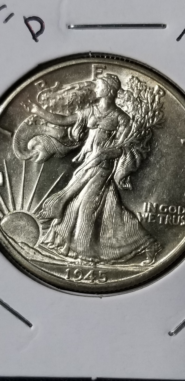 1945 -D 50C Walking Liberty Half Dollar BU