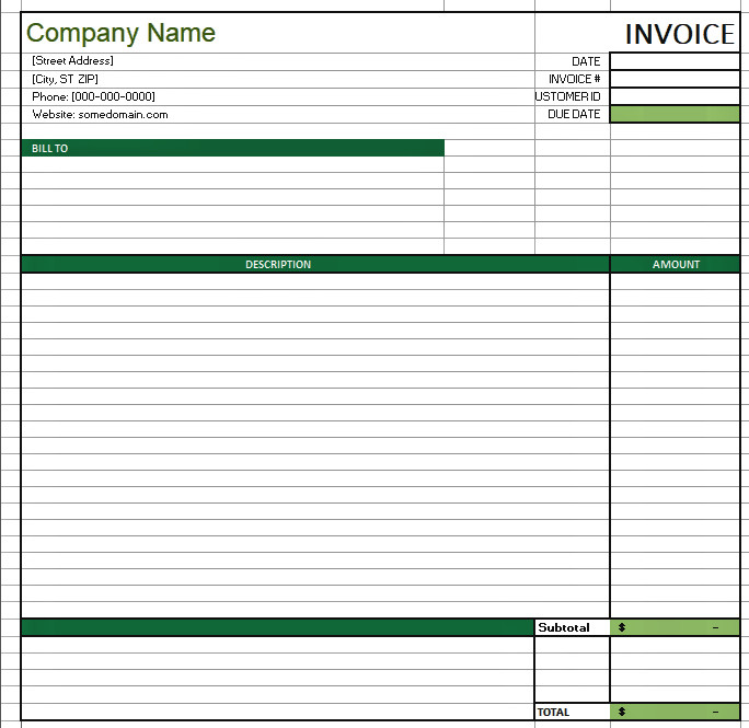 EXCEL INVOICE TEMPLATE. Create Invoices in Excel