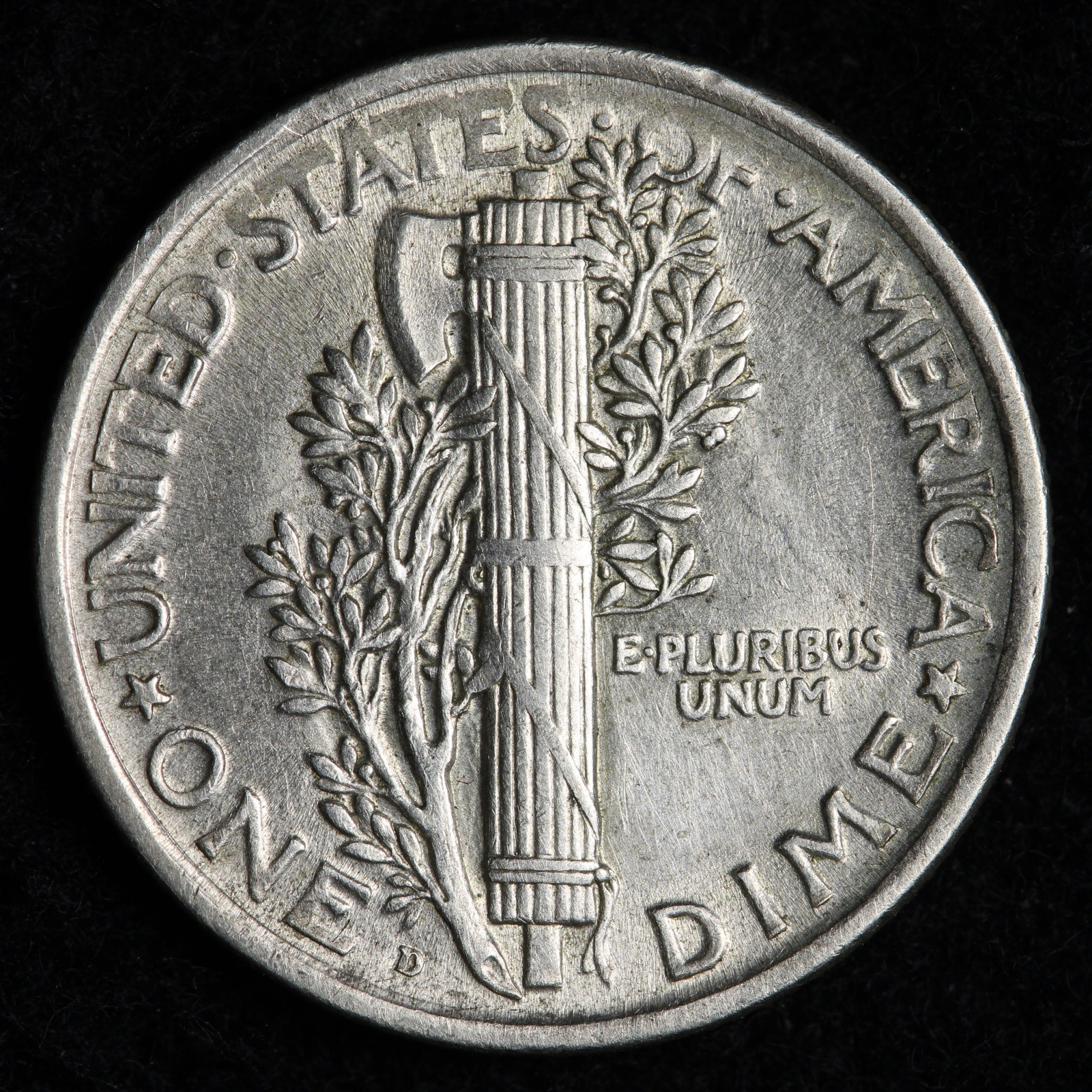1920-D Mercury Silver Dime AU++ E212 DITEM