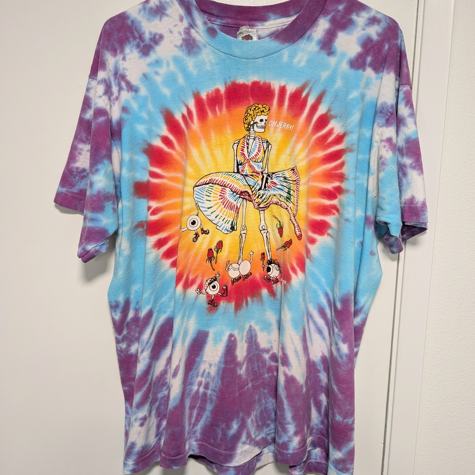 Vintage Grateful Dead T Shirt XXL Tie Dyed Marilyn Oh Jerry Fan Art 90s