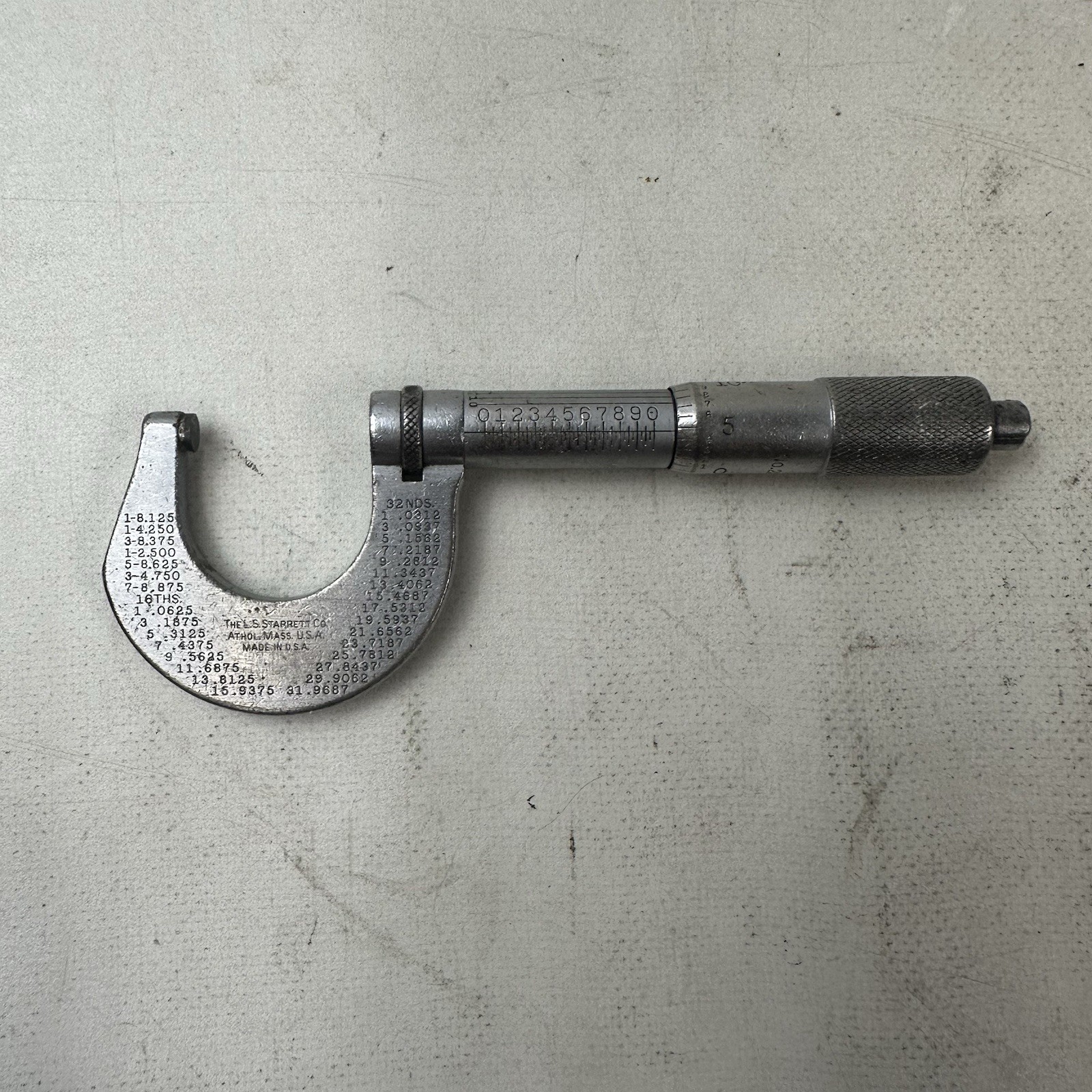 Starrett No. 230 Micrometer 0”-1” L.S Starrett Co. Works. Smoothly Has Wear