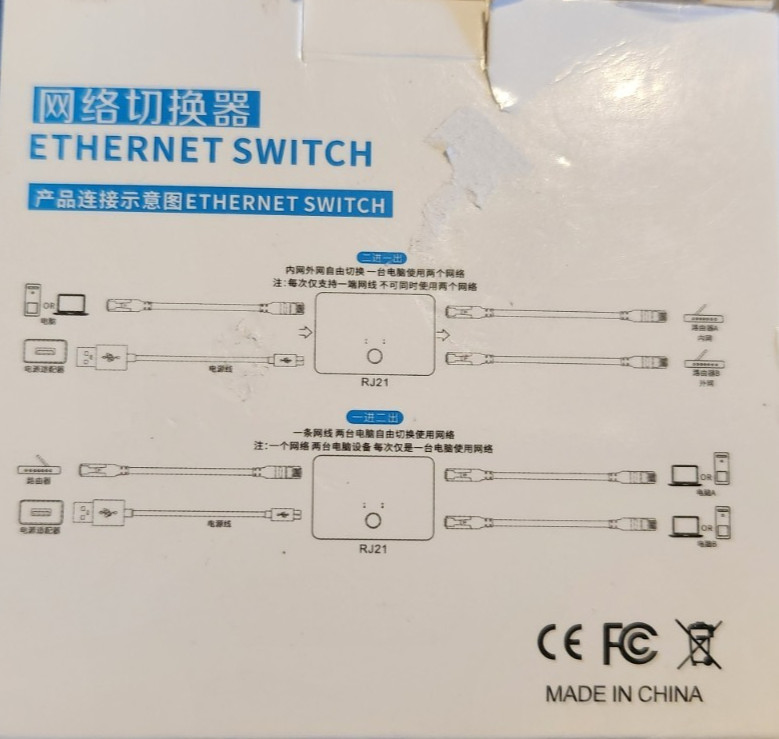 Ethernet Switch 1 port model RJ21