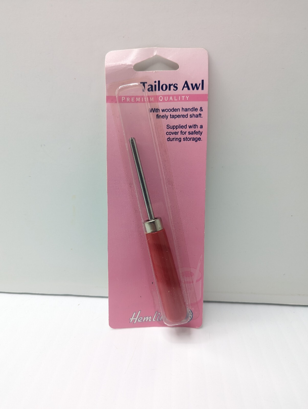 HEMLINE TAILORS AWL 6mm - WOODEN HANDLE WITH SAFETY LID - PUNCH HOLES - H269