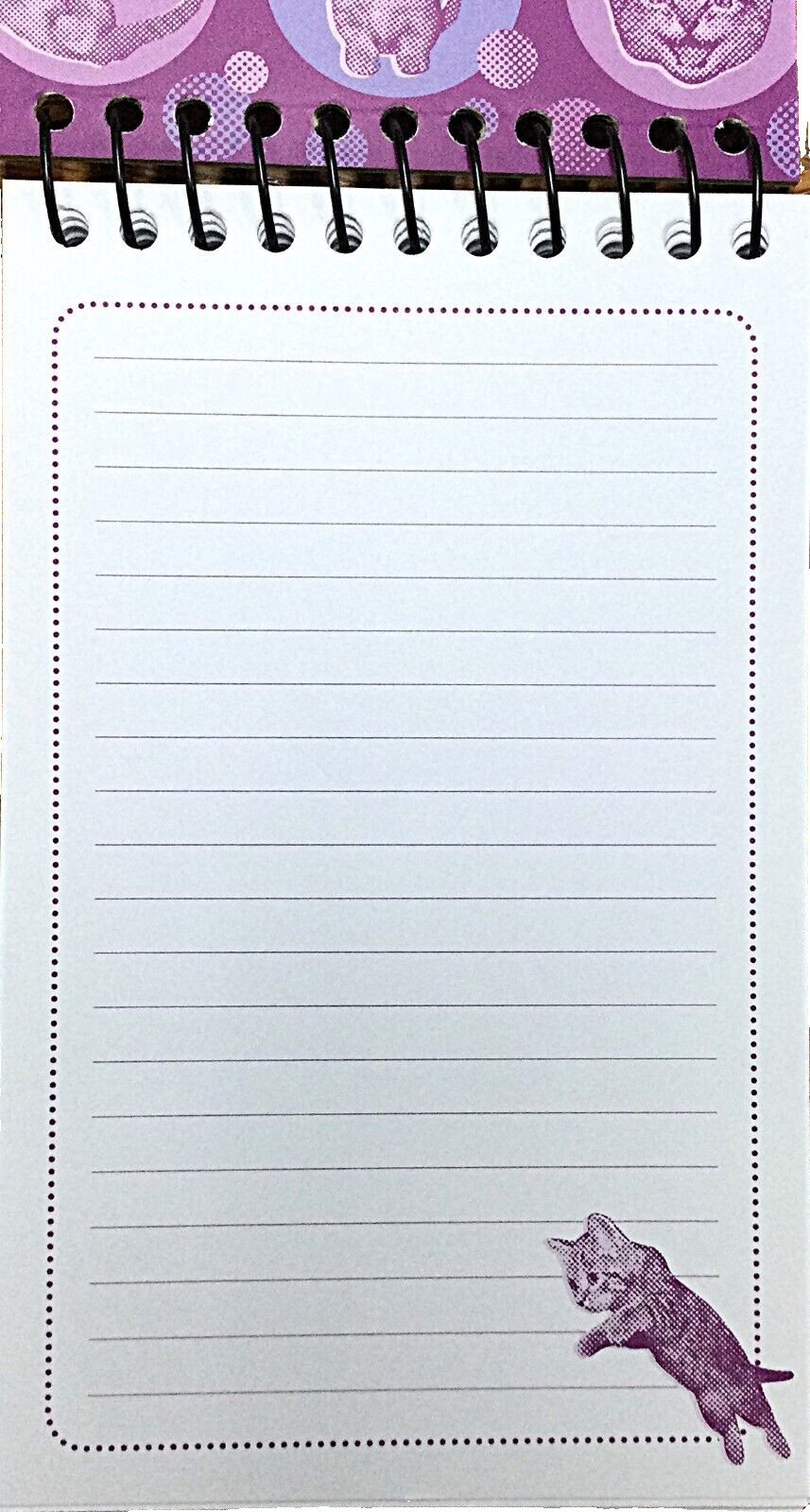 Cat themed Spiral Note Pad - 3.75" x 6" - 75 sheets