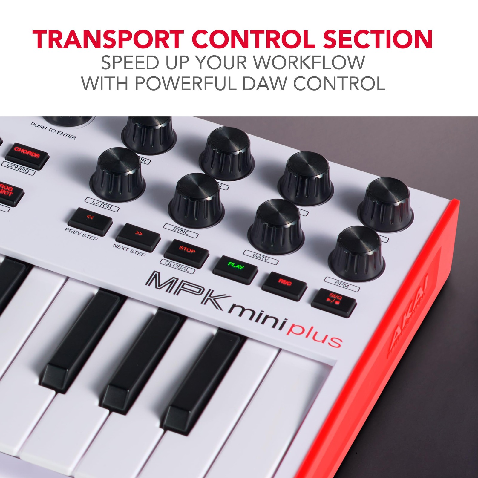 MPK Mini Plus - USB MIDI Keyboard Controller with 37 Mini Keys, 8 MPC Pads, Sequ