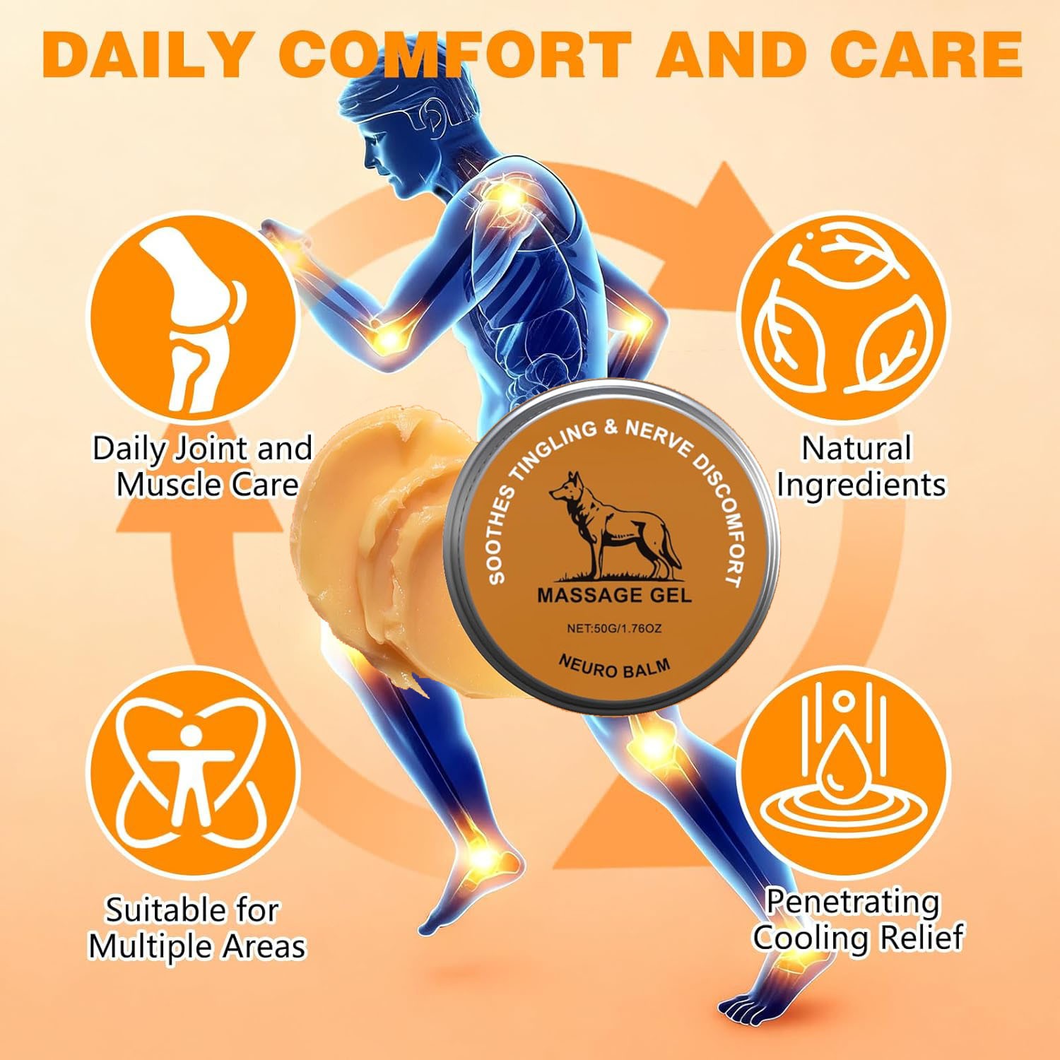 Therawolf Neuro Balm, Joint Care Soothing Cream, Herbal Cooling Soothing Cream