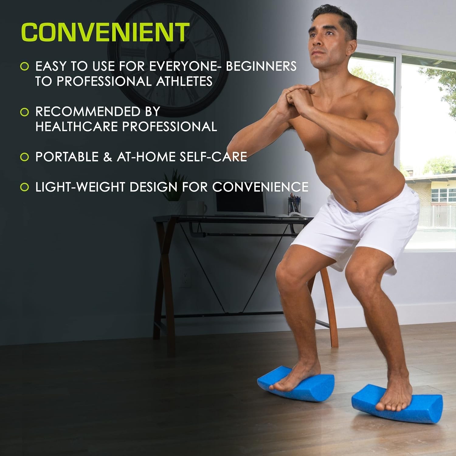 Lightweight Blue Foam Roller 12"x3" for Core Stability & Trigger Point Relief