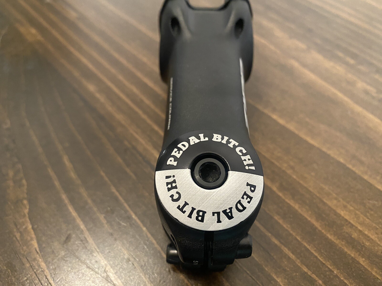 PEDAL B*TCH - Laser etched Threadless Bicycle Headset Stem Cap 1 1/8
