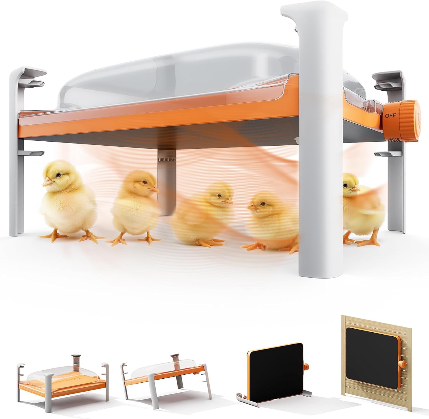 Smart Chicken Coop Heater, 200 Watts Chick Brooder Heating Plate Built-In Adapti