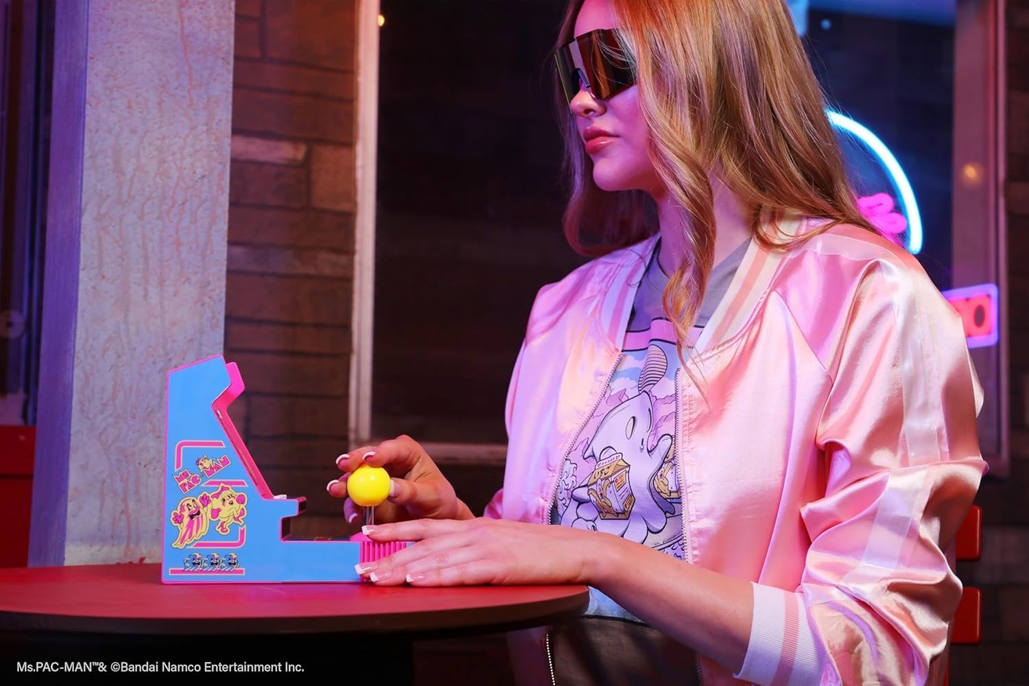 Ms. Pac-Man Joystick Player: Arcade Classics, Retro Games, Mini Video Game Co...