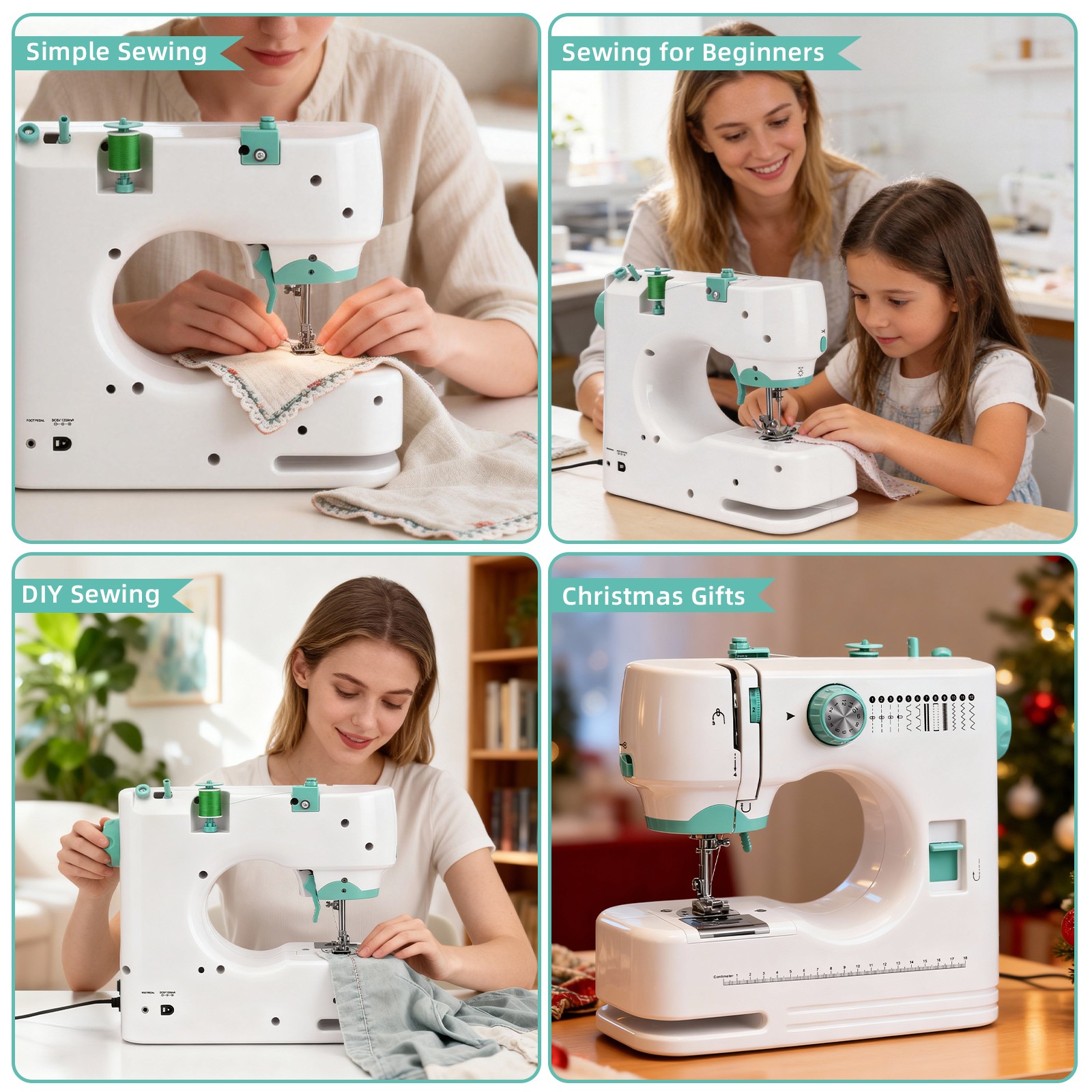 Portable Electric Sewing Machine Crafting Mending Machine 12 Built-In Stitches U
