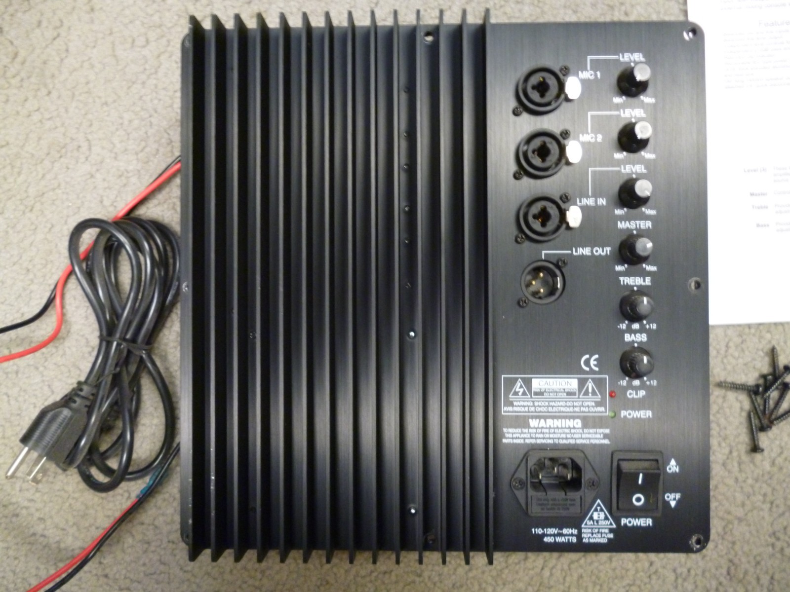MCM 250 Watt PA/Mixer Plate Amplifier