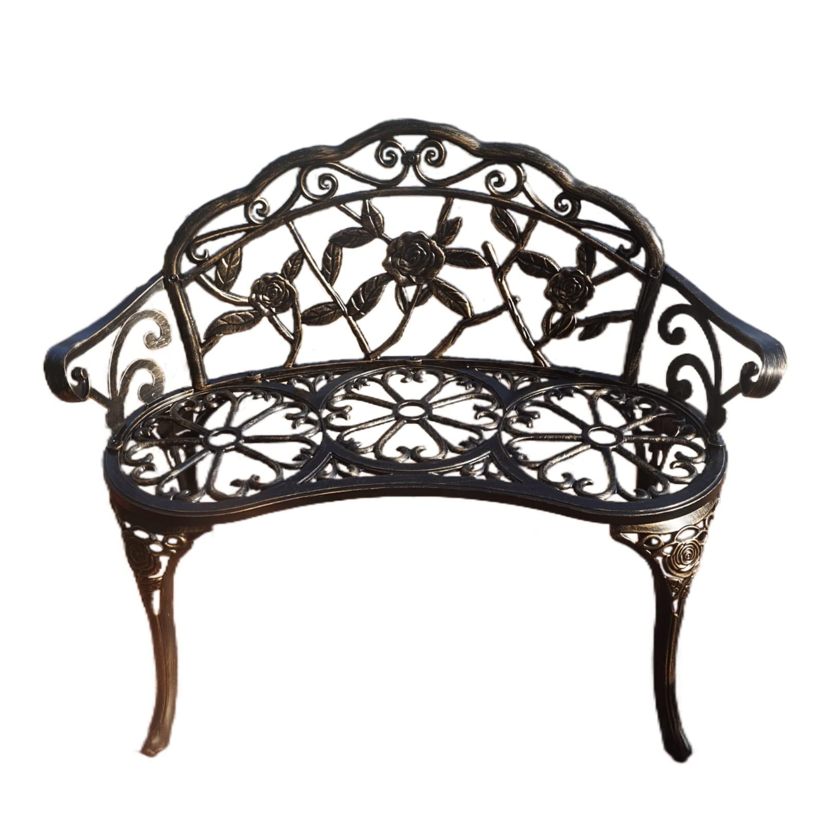 KAILI Garden Bench, Metal Aluminum Rose, Suitable for Garden Porch Park Front...
