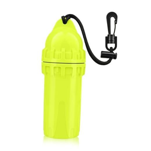 Waterproof Diving Dry Box, O-Ring Sealed Scuba Dry Capsule with Clip & Yellow