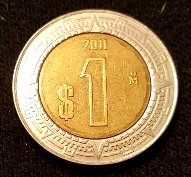 1 Peso 2011 Designs of (Anillo del Resplandor) on Aztec calendar Stone