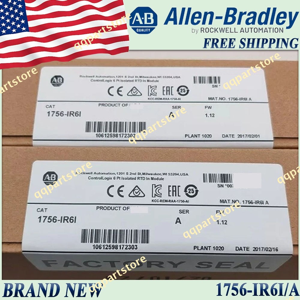 1756-IR6I/A New AB ControlLogix 6Pt Isolated RTD Input Free Ship 1756-IR6I serA