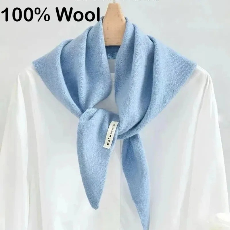 100% Cashmere Triangular Scarf 110 * 38Cm Knitted Warm Versatile Scarf