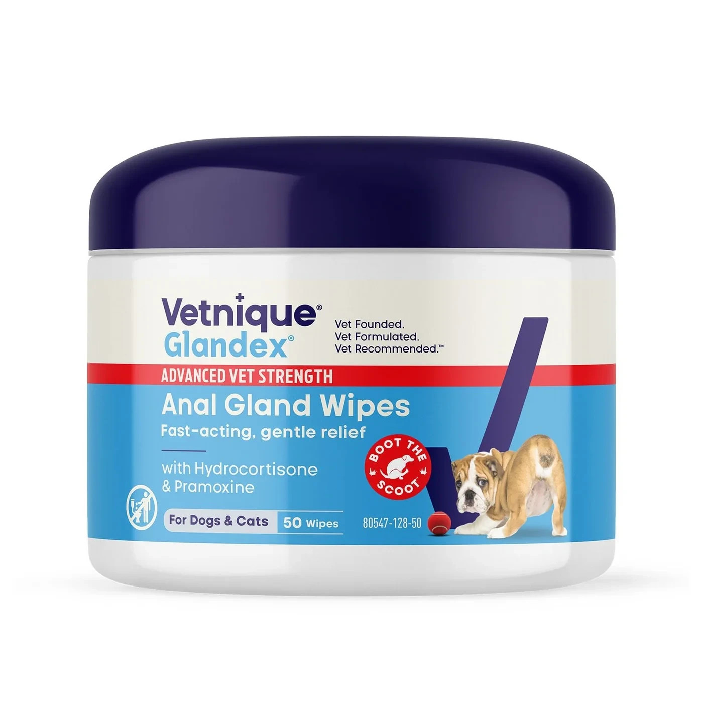 Glandex Advanced Vet Strength Anal Gland Health Wipes for Dogs and Cats, 50  NEW