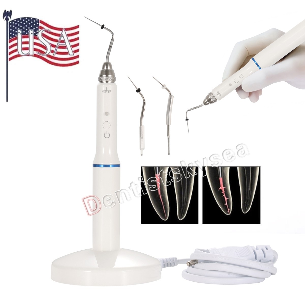 Dental Cordless Obturation System Endo Gutta Percha Heated Pen + Heated Tips