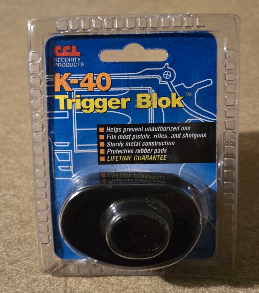 CCL Security K-40 Trigger Blok Metal Gun Lock With Keys New! Free Shipping!